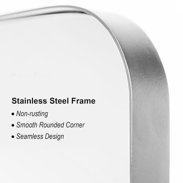 20 in. W x 28 in. H Medium Rectangle Metal Framed Wall Mirrors Bathroom Mirror Vanity Mirror Accent Mirror in Silver