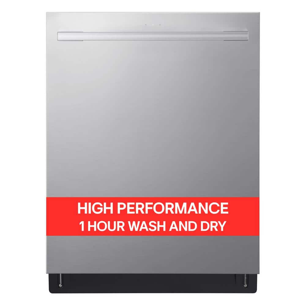 LG 24 in. Top Control Smart Wi-Fi Enabled Dishwasher QuadWash Pro, Dynamic Heat Dry, 3rd Rack in PrintProof Stainless Steel