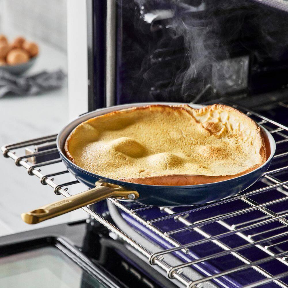 Twilight Blue and Cream Ceramic Nonstick 2-Piece Frying Pan Set