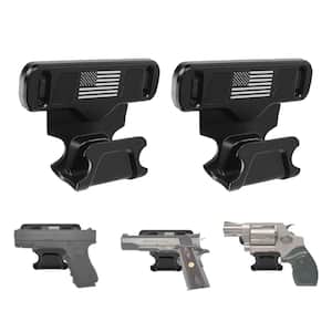 Black Magnetic Car Holster with Trigger Guard Protection for Vehicle Truck Safes Walls (2-Pack)