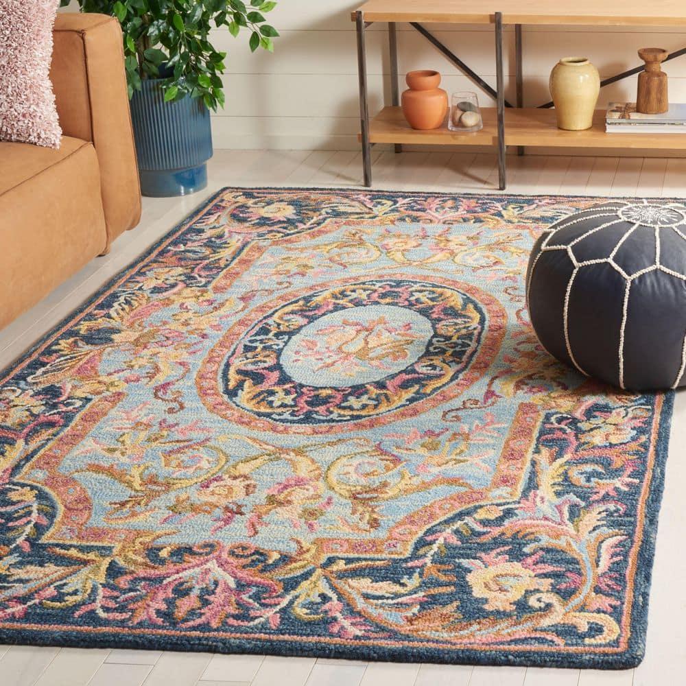 Savonnerie 6 ft. x 6 ft. Square Navy/Pink Ornate Border Area Rug price history on PriceWatchPro