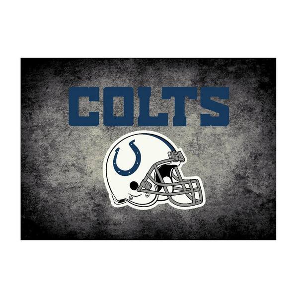MILLIKEN INDIANAPOLIS COLTS 6 ft. X 8 ft. Multicolor distressed rug