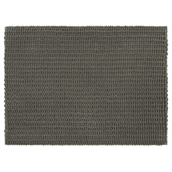Mohawk Home Homespun Noodle 17 in. x 24 in. Cool Gray Polyester Machine Washable Bath Mat