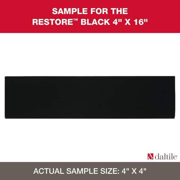 Daltile Restore Black 4 in. x 4 in. Glazed Ceramic Sample Tile