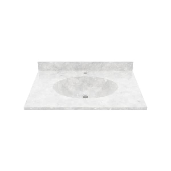 Chesapeake 31 in. Solid Surface Vanity Top with Basin in Ice