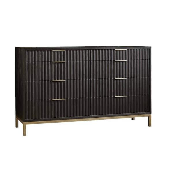 Benjara 62 in. Black 9-Drawer Wooden Dresser Without Mirror