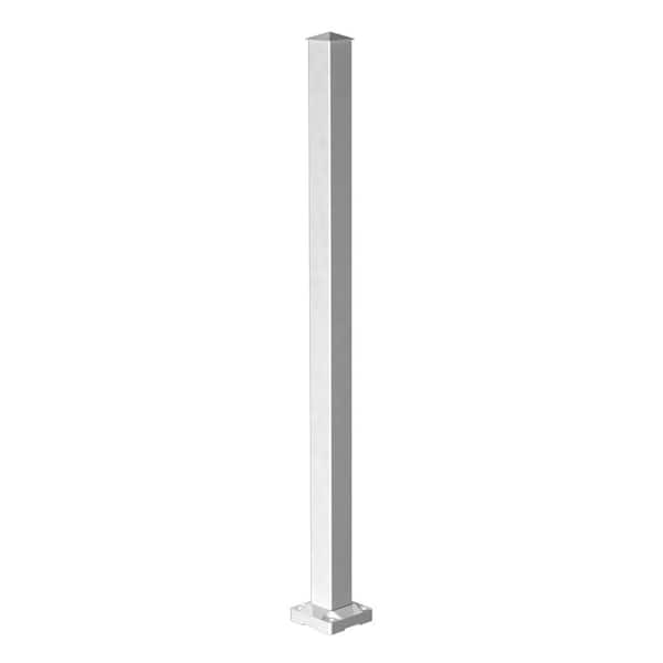 Peak Aluminum Railing 42 in. H x 4 in. W White Aluminum Deck Railing Stair Post
