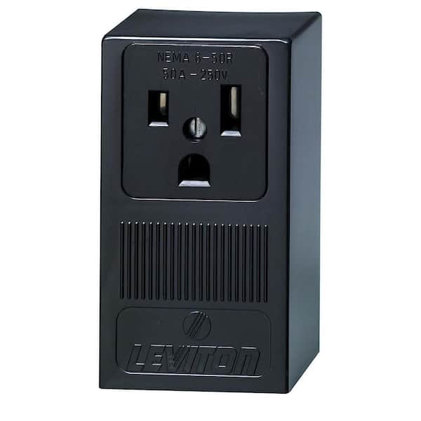50 Amp Double Pole Single Outlet, Black 5378-P00