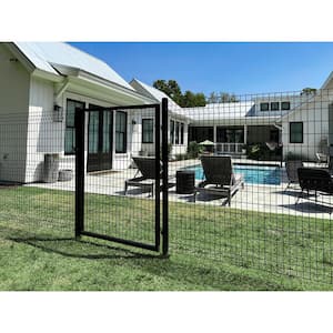 Deco Grid 4 ft. x 6 ft. Black Steel Fence Panel