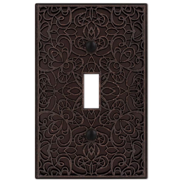 AMERELLE Momfort 1 Gang Toggle Metal Wall Plate - Aged Bronze