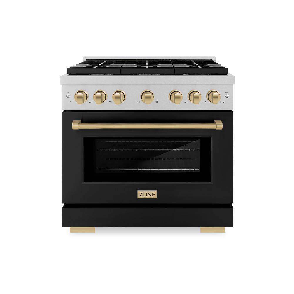 Autograph 36 in. Paramount Dual Fuel Range with 6 Burners and Oven in Satin Steel with Black and Bronze Accents price history on PriceWatchPro