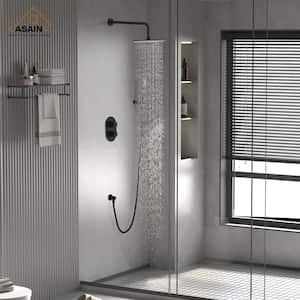 1-Spray Patterns with 1.5 GPM 5 in. Tub Wall Mount Dual Shower Heads in Spot Resist Matte Black