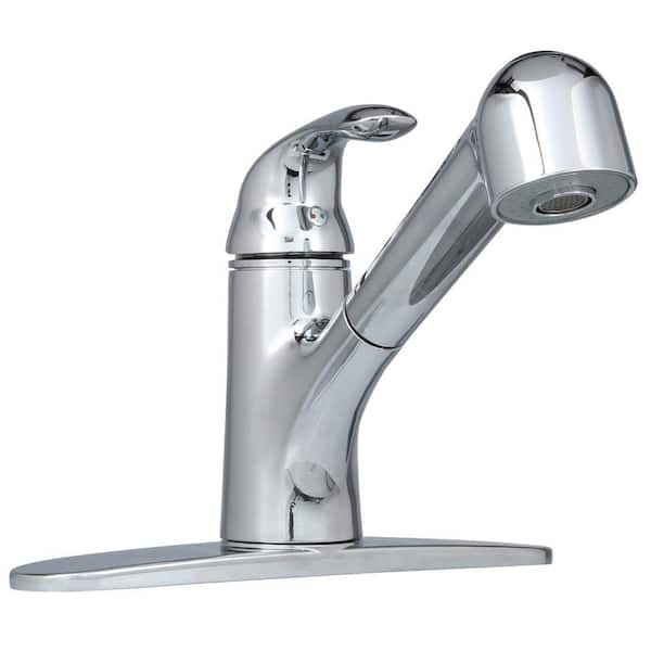 EZ-FLO Non-Metallic Single-Handle Pull-Out Sprayer Kitchen Faucet in Chrome
