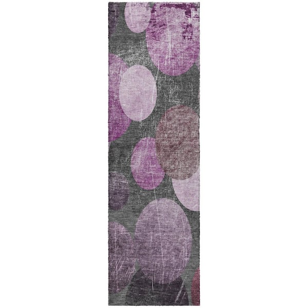 Dream Shag Premium Machine Washable Abstract ADS556 Garnet 2 ft. x 7 ft. Runner Rug