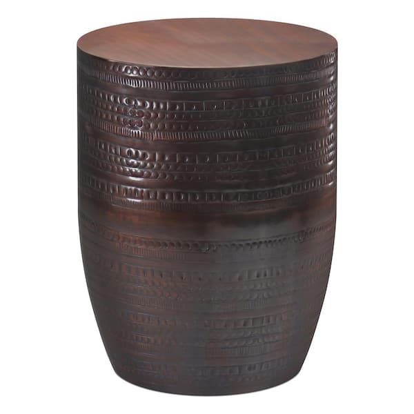 Simpli Home Johnsen Boho 15 in. Wide Metal Large Accent Side Table in Oil Rubbed Bronze, Fully Assembled