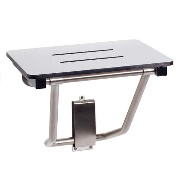 22 in. x 15 in. Folding Wall Mount ADA Compliant Shower Seat Bench in White