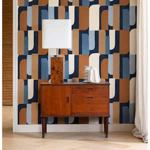 Derain Blue Geometric Wallpaper