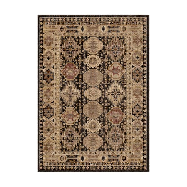 Home Decorators Collection Tristan Charcoal 4 ft. x 6 ft. Medallion Indoor Area Rug