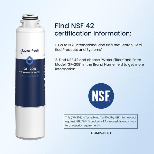 GLACIER FRESH Refrigerator Water Filter for Samsung DA29-00020B，3