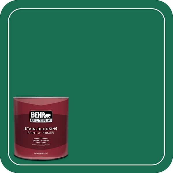 BEHR ULTRA 1 qt. #S-H-470 Precious Emerald Extra Durable Flat Interior Paint & Primer