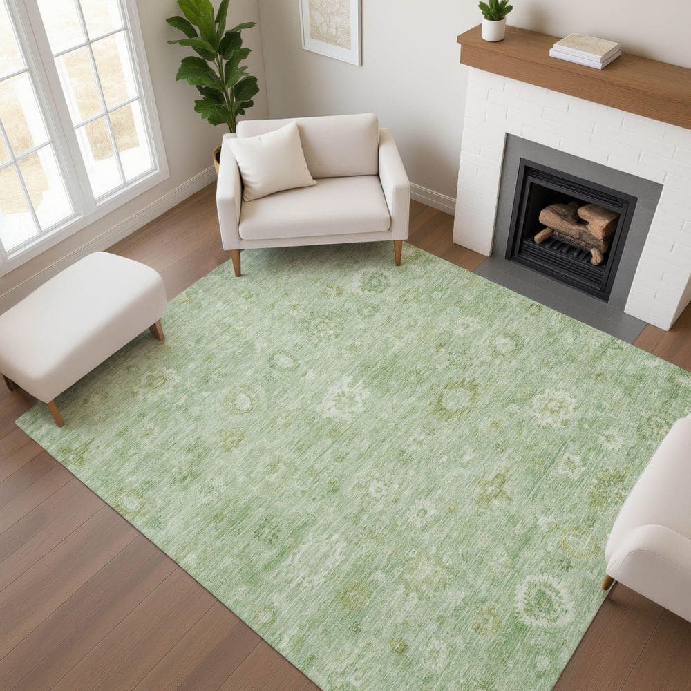 Mayfield Premium Machine Washable Abstract AMF1770 Aloe 5 ft. x 7 ft. 6 in. Area Rug price history on PriceWatchPro