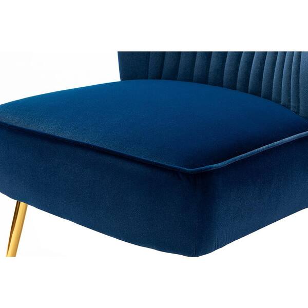 JAYDEN CREATION Monica Modern Navy Velvet Comfy Living Room Side