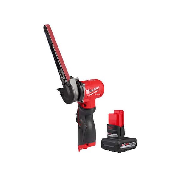 Milwaukee M12 FUEL 12V Lithium-Ion Brushless Cordless 1/2 in. x 18 in. Bandfile with M12 XC High Output 5.0 Ah Battery Pack