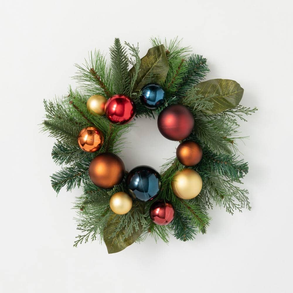 SULLIVANS 19 in. Unlit Multi-color Festive Ornamental Mini Artificial Christmas Wreath -  CP716