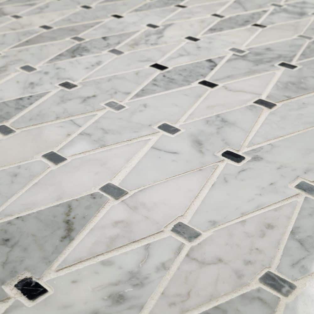 Azula Floret 12x12 Marble Mosaic Tile for Bathroom and Kitchen