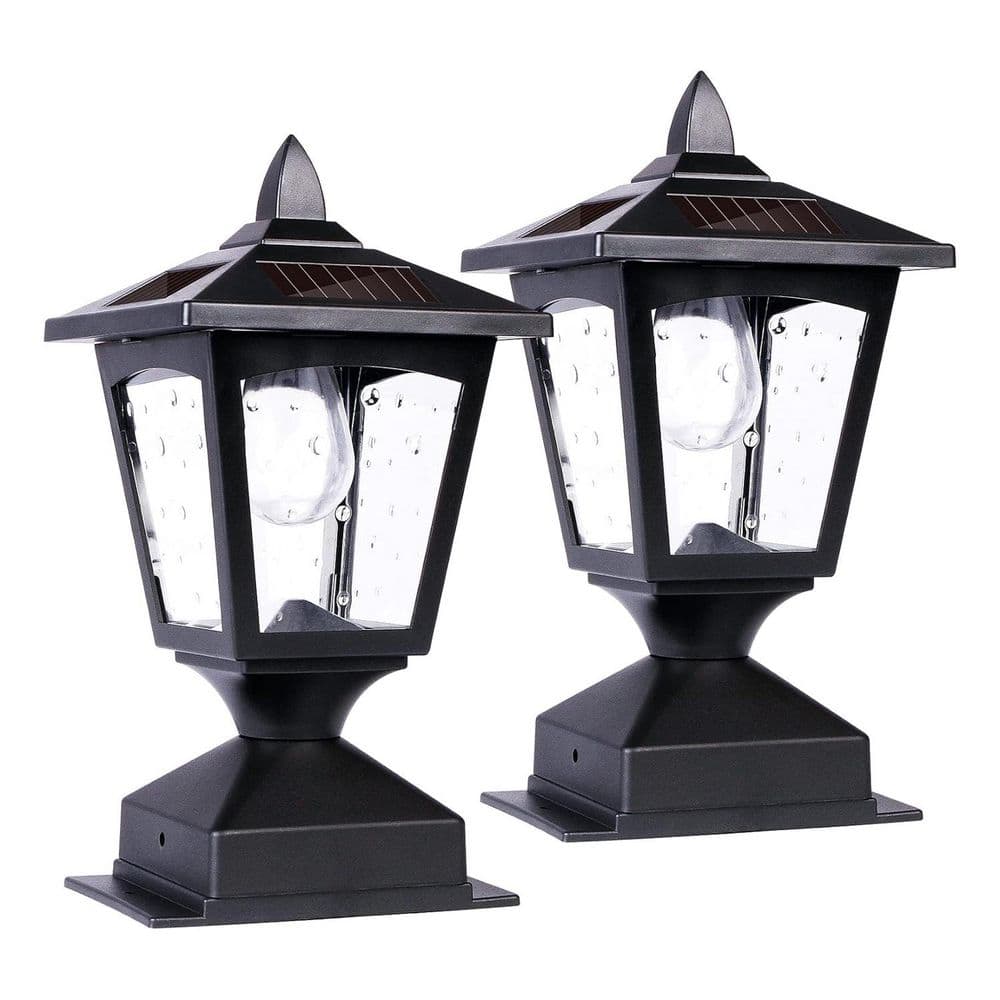 15 Lumens Black Waterproof Solar Post Cap Lights Outdoor for 4 x 4 Wood Fence Deck Patio Garden Decorative 2 Pack price history on PriceWatchPro