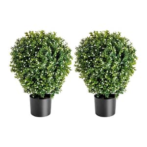 Northlight 19 in. Artificial 2-Tone Green Boxwood Topiary Garden Ball ...