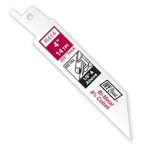 4 in. 14 TPI Bi-Metal Reciprocating Saw Blade Cuts Metal (50-Pack)