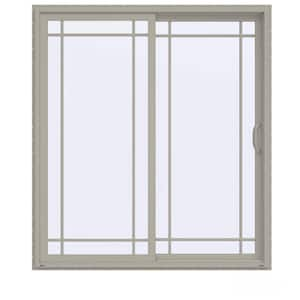 72 in. x 80 in. V-4500 Contemporary Desert Sand Vinyl Right-Hand 9 Lite Sliding Patio Door