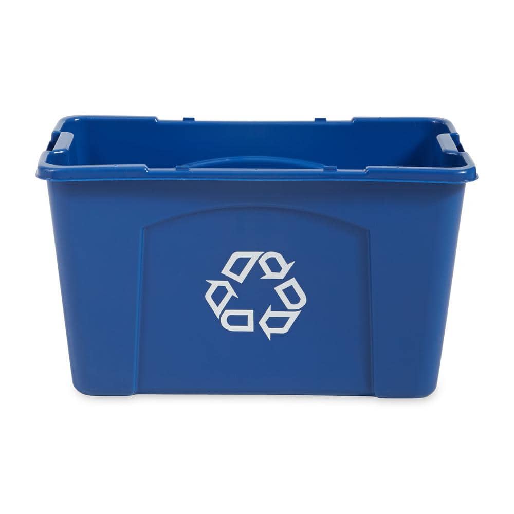 Blue 14 Gallon Stackable Plastic Recycling Bin