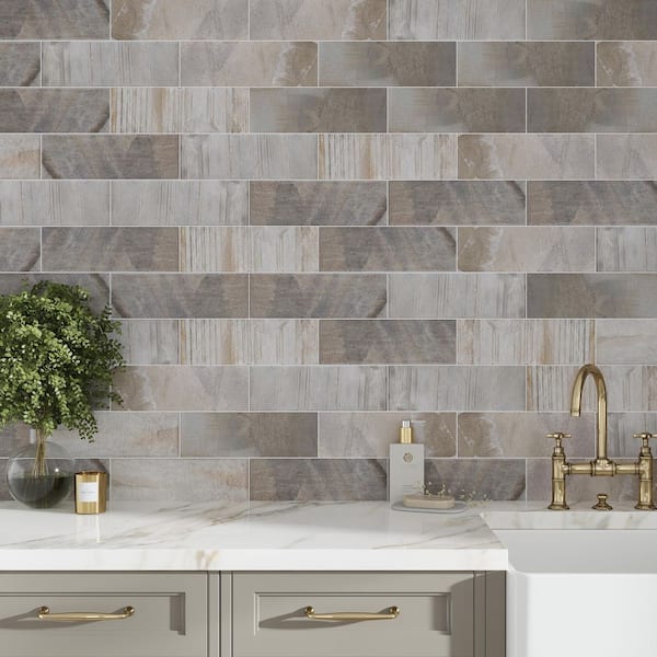 Lockwood 4.3 in. x 13 in. Brown Porcelain Matte Wall and Floor Tile (12.03 sq. ft./case) 31-Pack