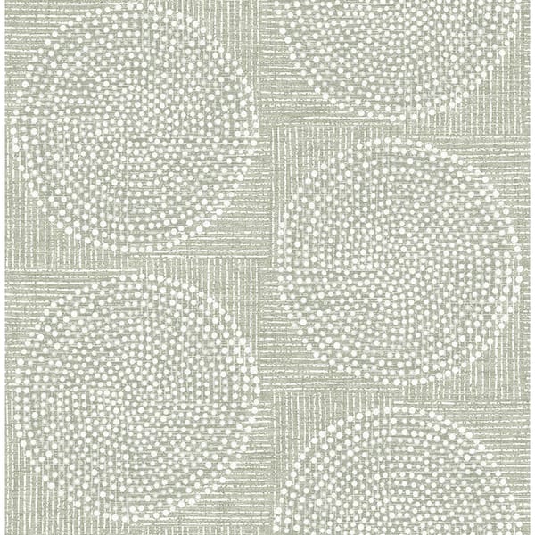 A-Street Prints Salma Sage Green Medallion Wallpaper Sample