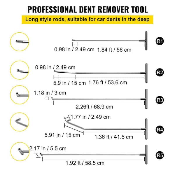 VEVOR Dent Removal Tool, 60 Pcs Paintless Dent Repair Tools, Puller and  Lifter Dent Repair Kit
