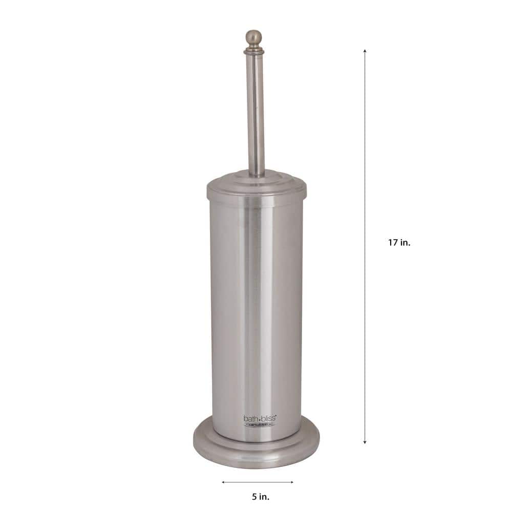 Stainless Steel 3-Piece Bathroom Set with Trash Can, Brush, and Plunger