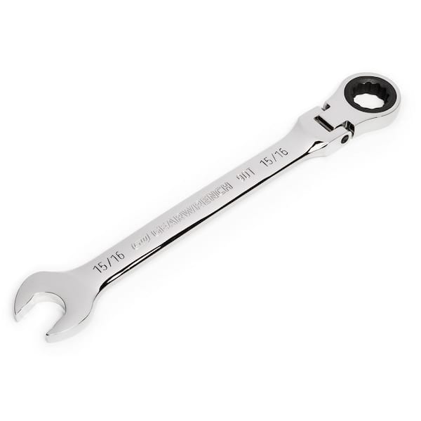 15/16 in. SAE 90-Tooth Flex Head Combination Ratcheting Wrench