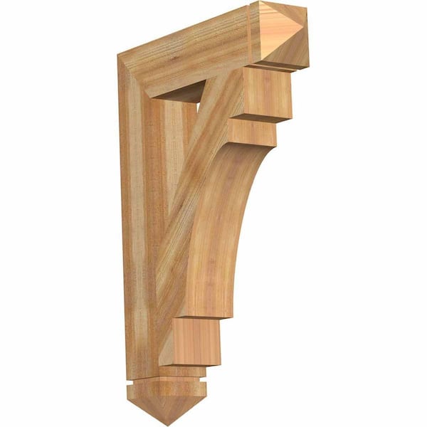 Ekena Millwork 6 in. x 40 in. x 28 in. Western Red Cedar Merced Arts and Crafts Rough Sawn