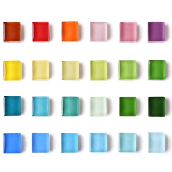 24-Piece Colorful Glass Refrigerator Magnets Set, Decorative Fridge Magnets for Office, Kitchen, Locker