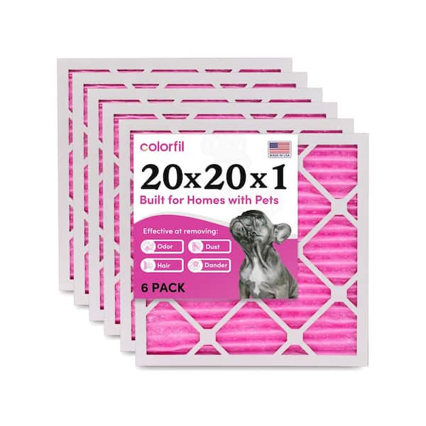 20 in. x 20 in. x 1 in. Odor Removal and Color Changing Pleated Furnace Air Filter, MERV 8 (6-Pack)