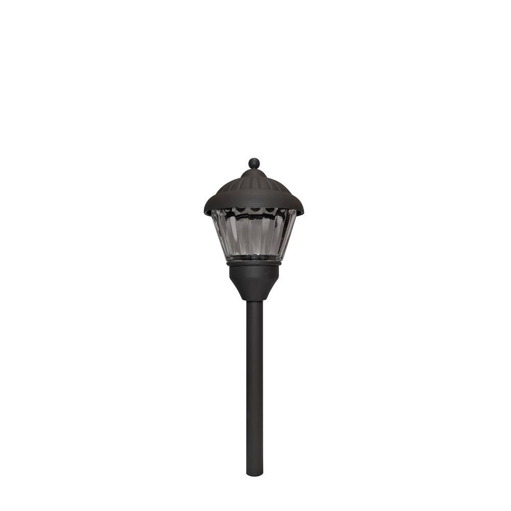 Archipelago Lighting PlugNGo Low Voltage 100 Lumen Ribbed Glass Metal Black LED Landscape Path