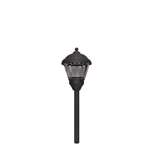 Plug-N-Go Low Voltage 100 Lumen Ribbed Glass Metal Black LED Landscape Path Light