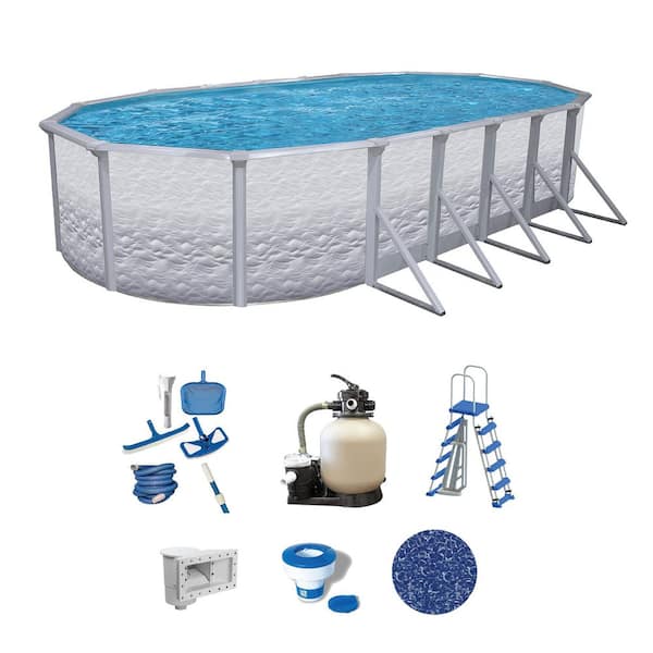Liberty 12 ft. x 24 ft. Oval 52 in. Deep Hard Sided Above Ground Standard Pool Package