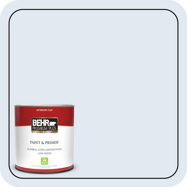 BEHR PREMIUM PLUS 1 qt. #M540-1 Bellflower Blue Flat Low Odor Interior Paint & Primer