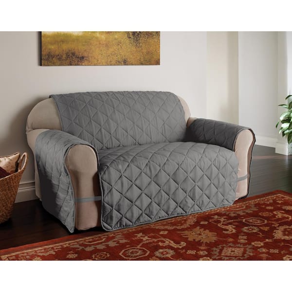Innovative Textile Solutions Microfiber Gray Solid Ultimate Loveseat Protector
