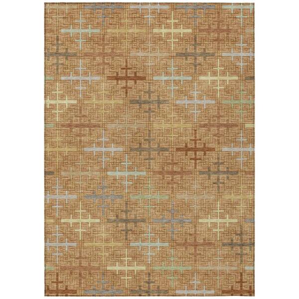 Chantille Machine Washable Indoor/Outdoor Abstract ACN2850 Copper 10 ft. x 14 ft. Area Rug
