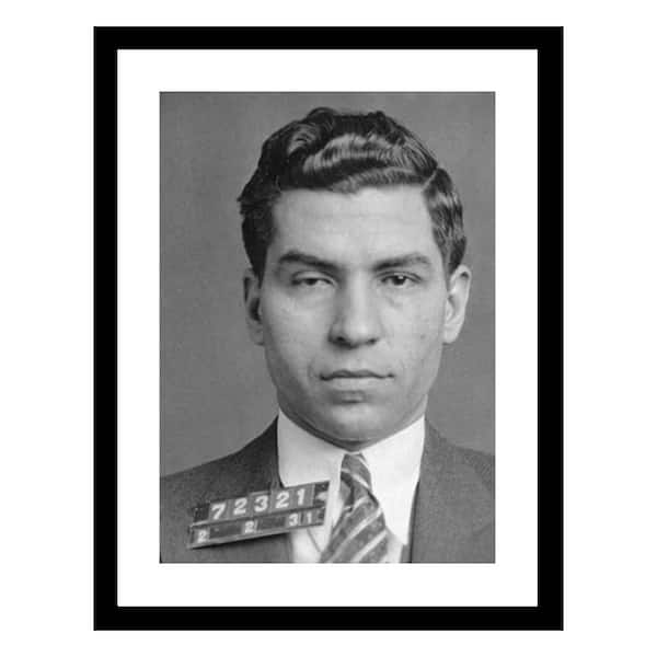VENICE BEACH Collections Charles "Lucky" Luciano 1936 Mugshot by Unknown 1-Piece Framed Graphic Print Abstract Poster Art Print 18 in. x 14 in.