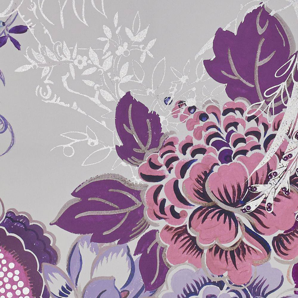 Bijou Bliss 31" Purple and White Floral Canvas Wall Art